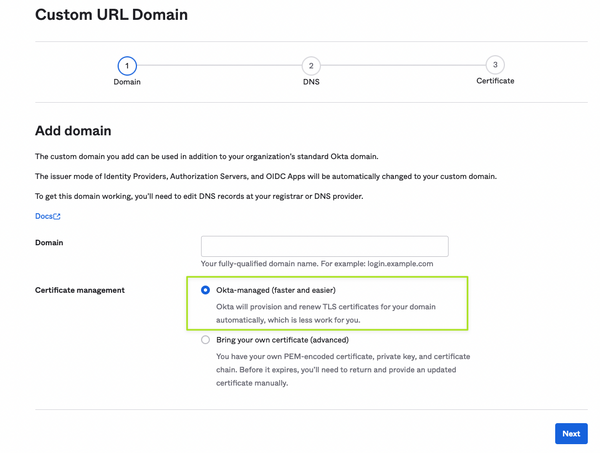 Okta Managed Certificates For Custom Domains